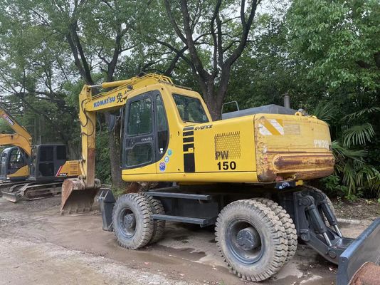 Kompaktny Japonia Używany Koparnik Komatsu PC150W-6 Używany Koparnik Kołowy
