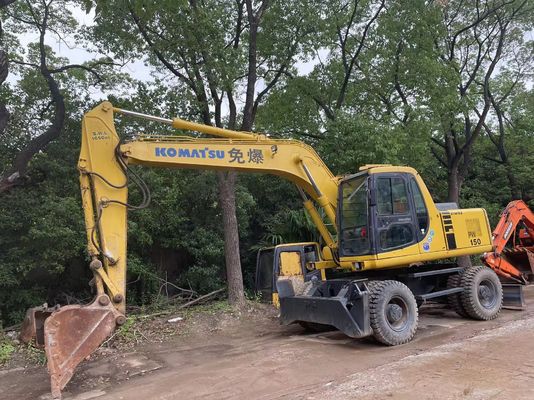 Kompaktny Japonia Używany Koparnik Komatsu PC150W-6 Używany Koparnik Kołowy