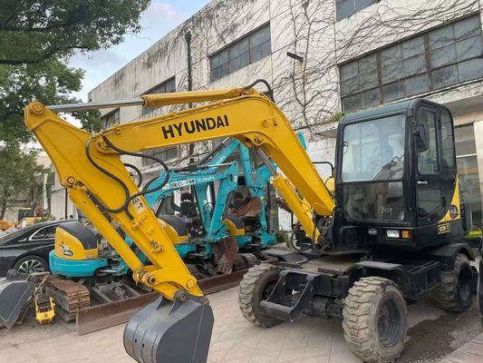 Używany Mini Hyundai R60W-7 Koparz na kółkach Stabilny i wydajny