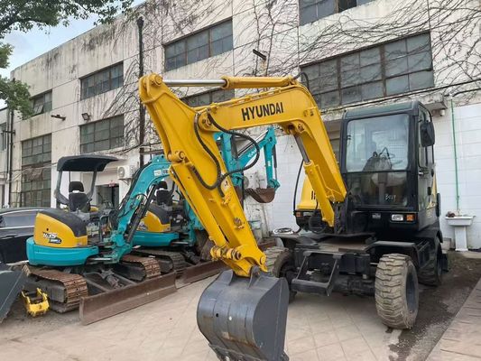 Używany Mini Hyundai R60W-7 Koparz na kółkach Stabilny i wydajny