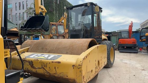 Oryginalny kolor używany Caterpillar CS-683E Single Drum Road Roller w doskonałym stanie